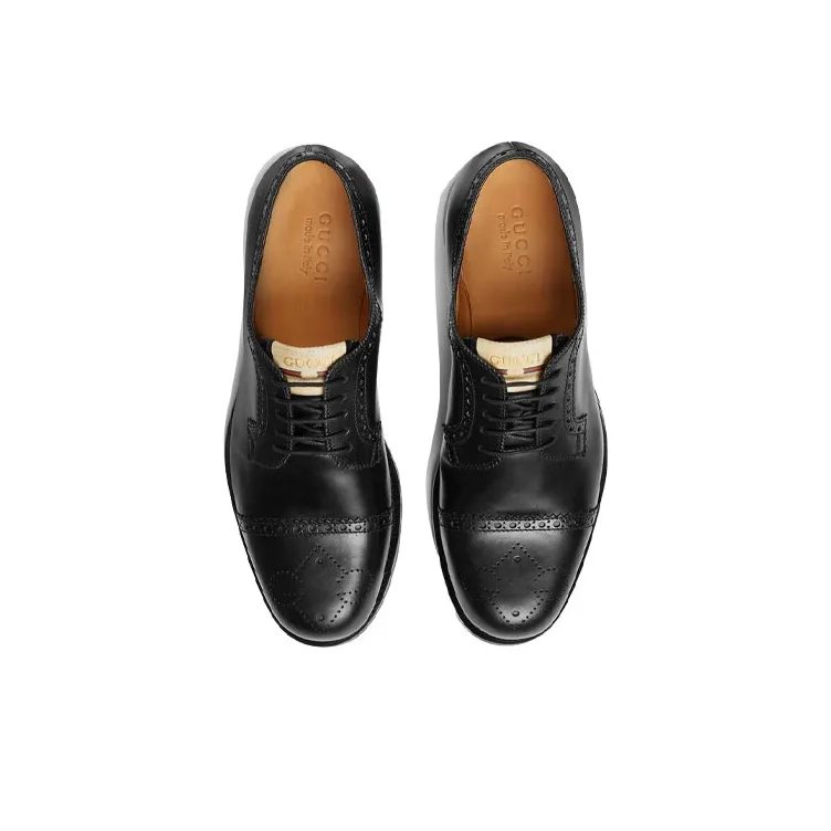 GUCCI Perforated Leather Brogues-3