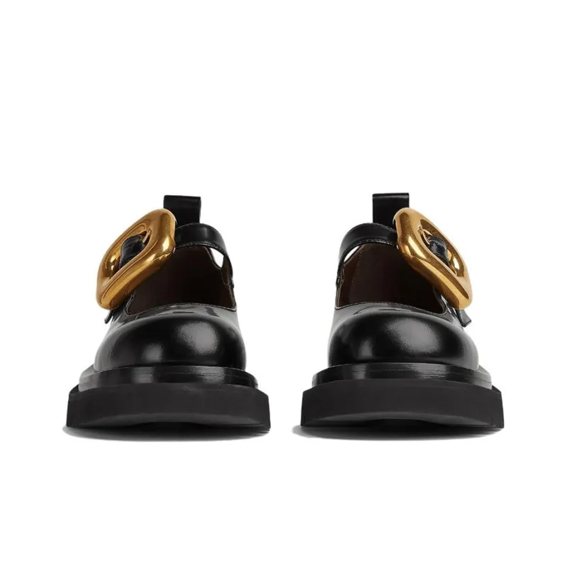 Bottega Veneta Lug Flat Platform Shoes Women's Black-2