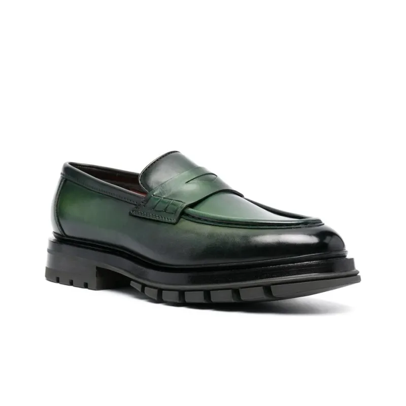 Santoni Penny-slot Leather Loafers-2