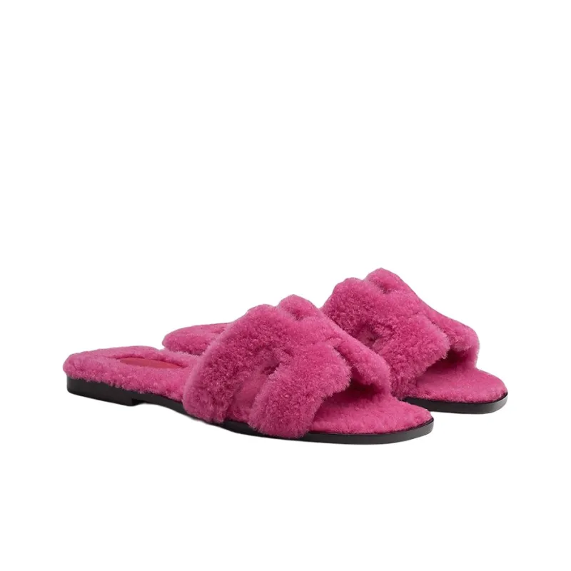 HERMES Oran Slide Slippers Women's Purple-1