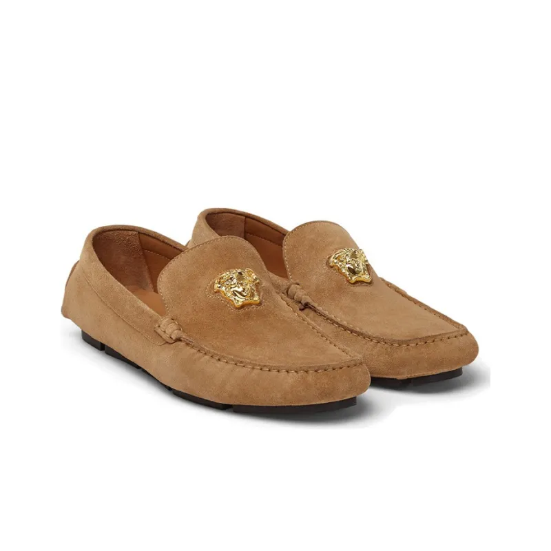 VERSACE La Medusa Suede Loafers-2