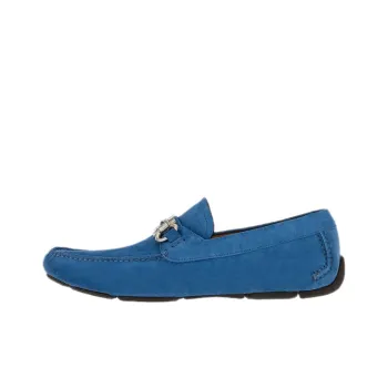 FERRAGAMO Gancini plaque Suede Loafers