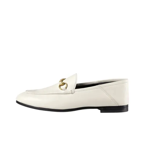GUCCI Horsebit Loafer Leather White Women's