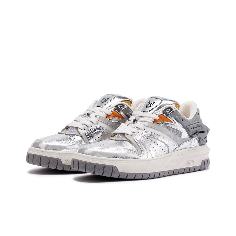 OGR Skateboard Shoes Unisex Low-Top Silver/Gray White US M OGR Skateboard Shoes Unisex Low-Top Silver/Gray White US M