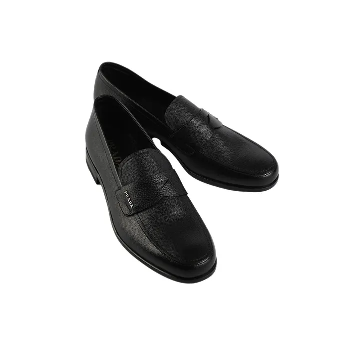 PRADA Saffiano Penny Loafers 'Black' Women's-1