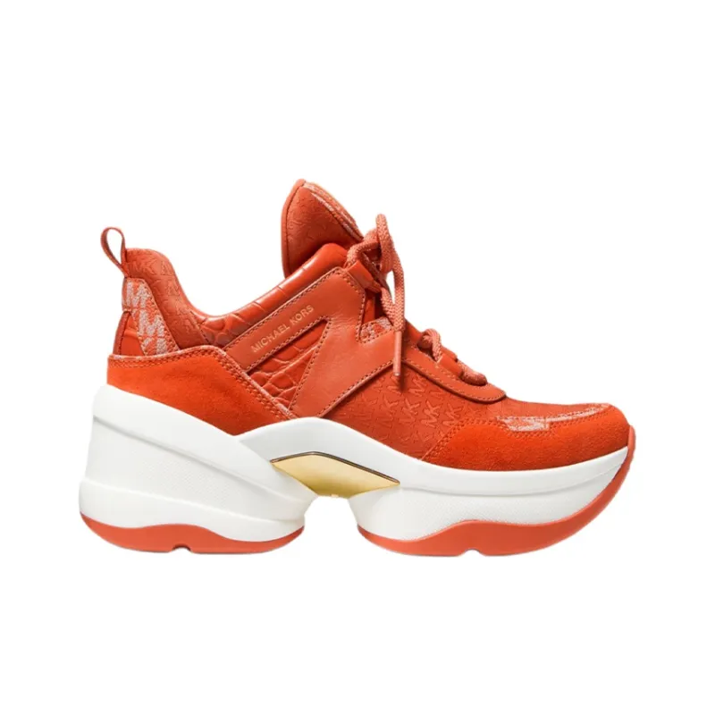 MICHAEL KORS Olympia Low Top Platform Shoes Women's Orange-1