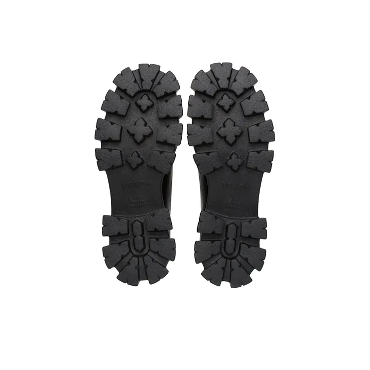 PRADA Monolith Lace-Up Shoe Black Brushed Leather-4