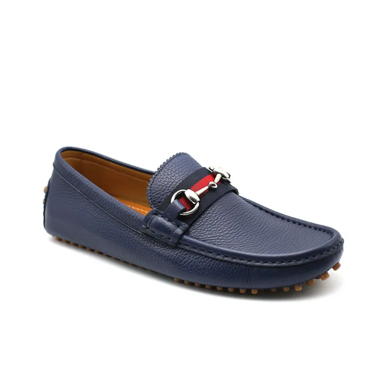 GUCCI Horsebit Gommino Loafers Men Low Top Blue-1