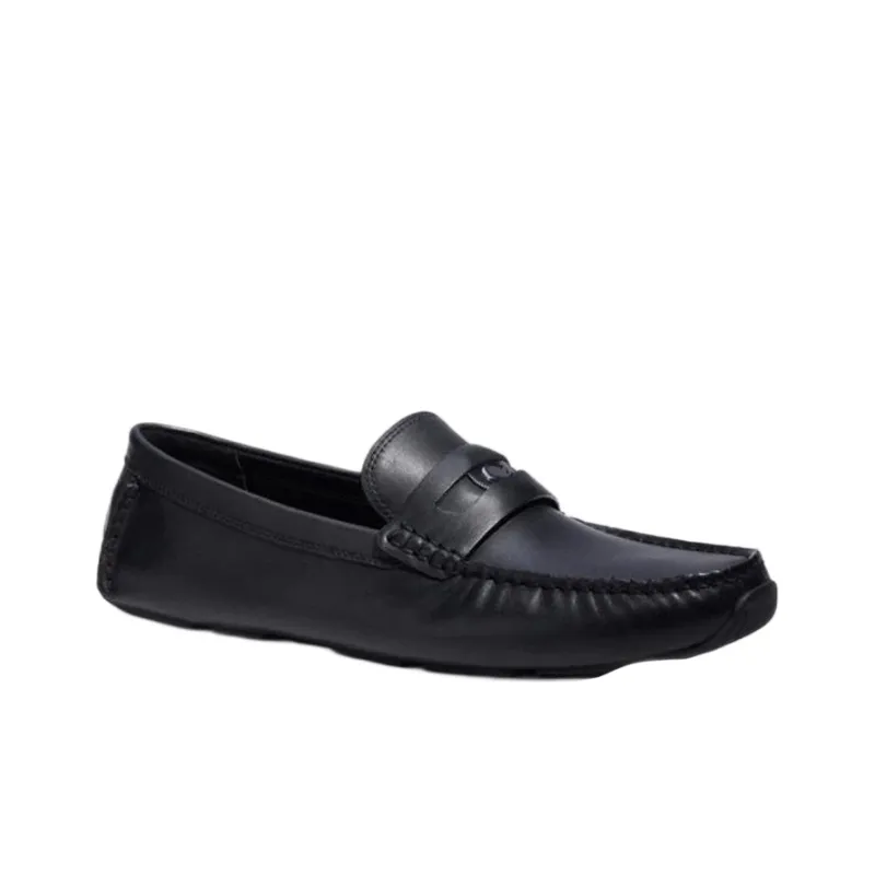 COACH Logo-plaque Leather Loafers-3