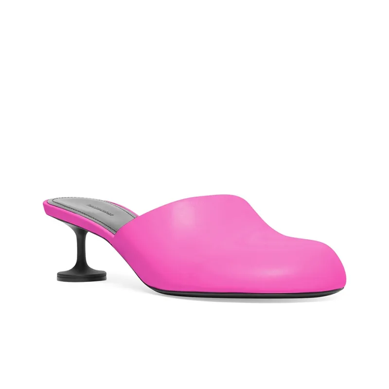 Balenciaga Lady 50mm Mule Pink Leather Women's-2