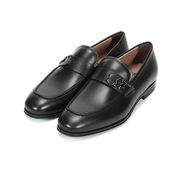 FERRAGAMO Riben SF Ornament Dress Shoes Men's Black-2