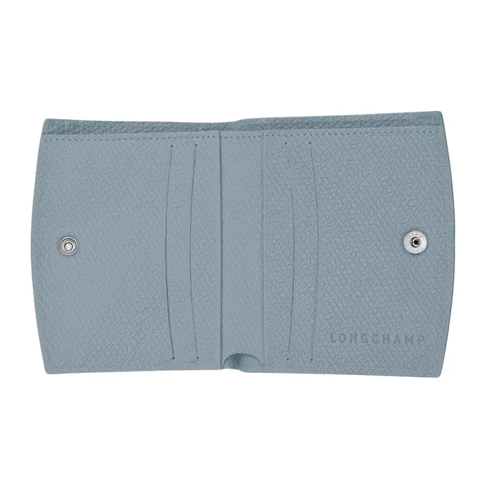 LONGCHAMP Roseau Cow Leather Wallet Women's Blue-1