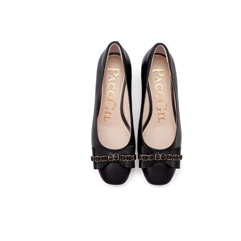 PACO GIL Block Heel Unlined Shoes Women's Black-3