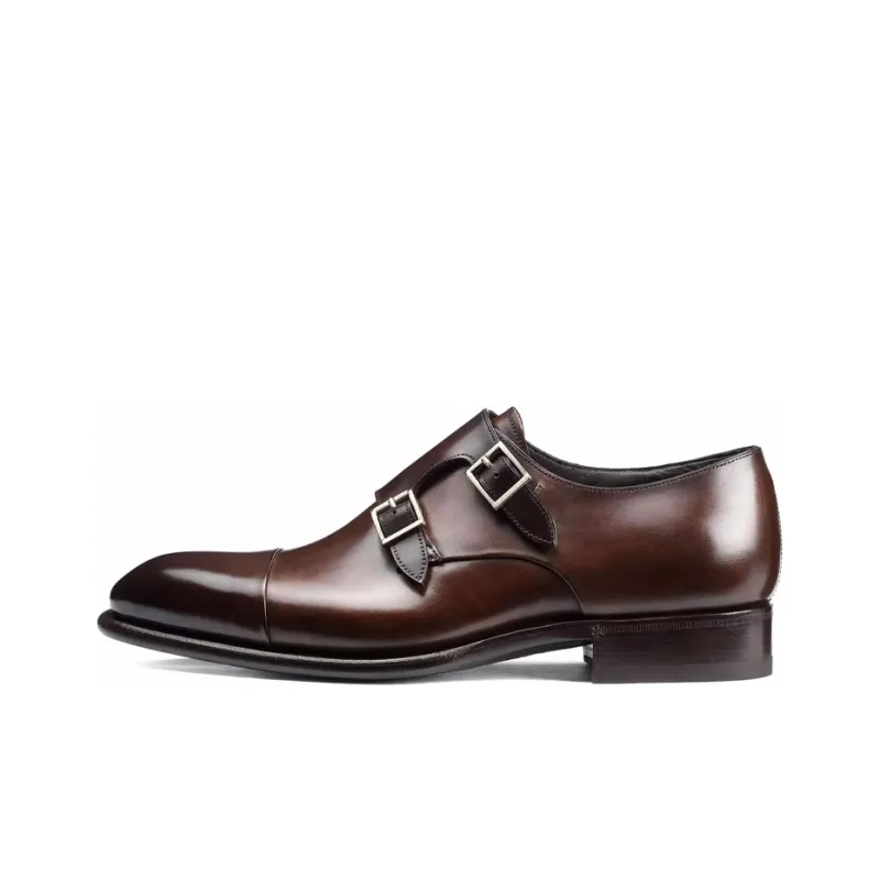 Santoni Buckle Detailed Slip On Monk Shoes-0