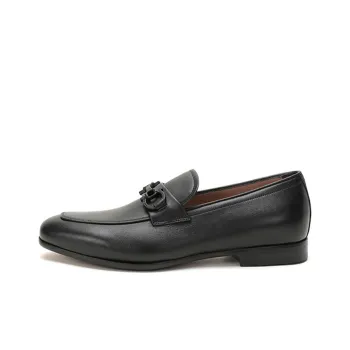 FERRAGAMO GANCINI Ornament Dress Shoes Men's Black