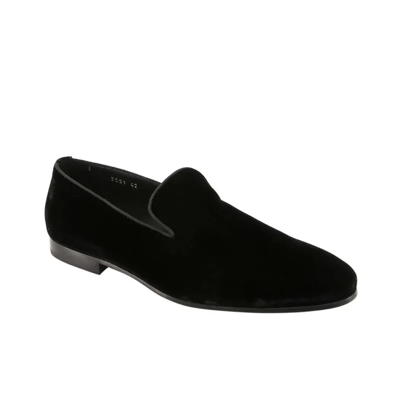 DOUCAL'S Almond-toe Velvet Loafers-3