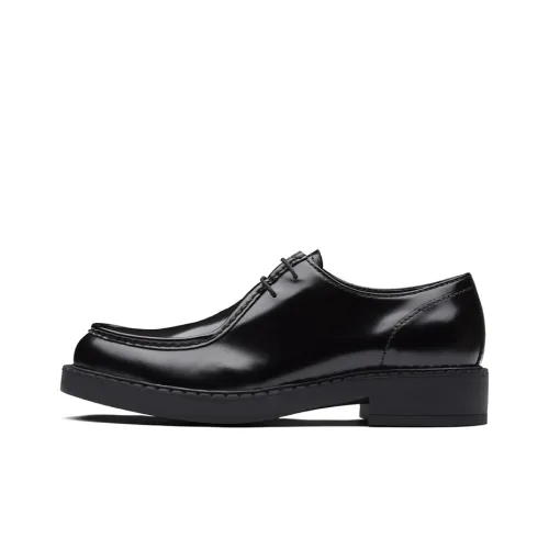 PRADA Brushed Leather Lace Up Black