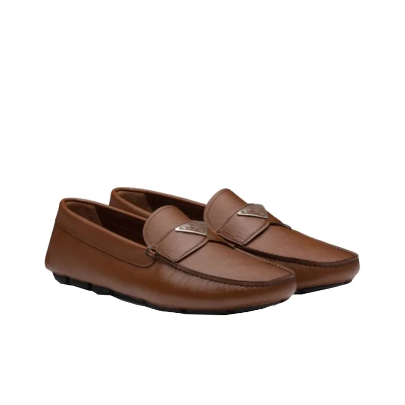 PRADA Triangle-logo Penny-slot Loafers-2