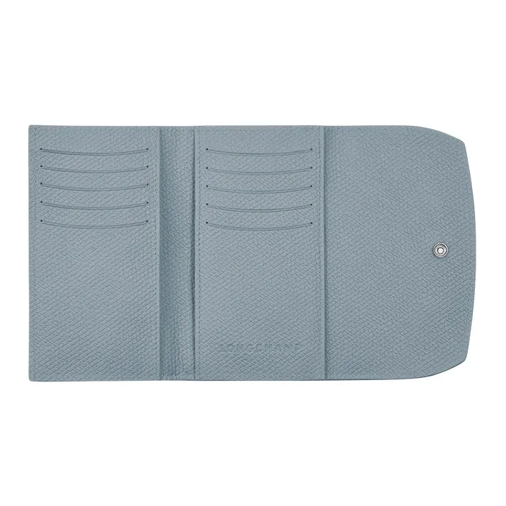 LONGCHAMP Roseau Cow Leather Wallet Women's Blue-1