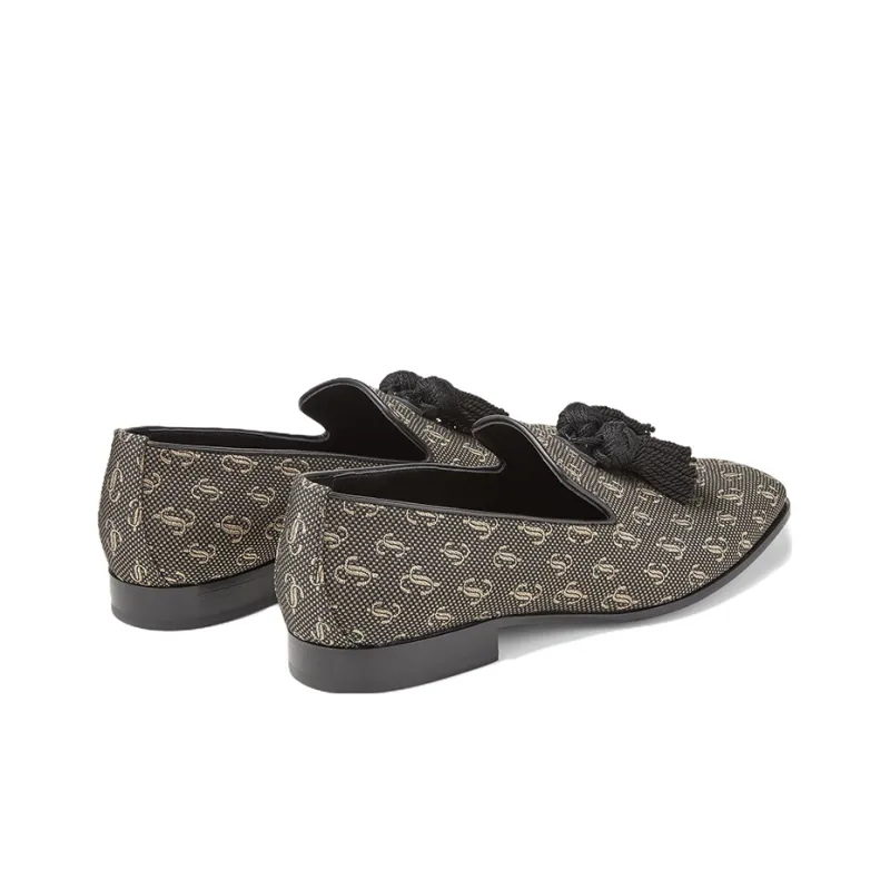 Jimmy Choo Foxley JC Monogram Loafers Men's Gold Black-2