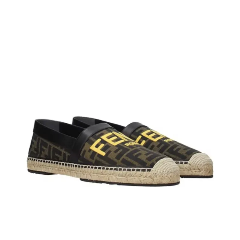 FENDI Espadrilles Men's Black Gold-2