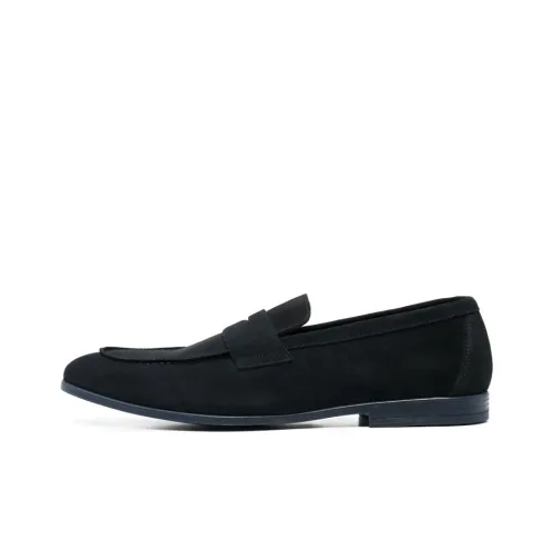 DOUCAL'S Calf-suede Penny-slot Loafers