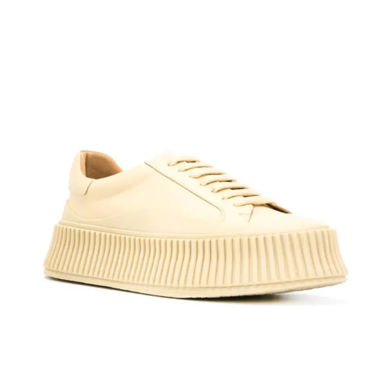 JIL SANDER Low-Top Platform Shoes Women's Beige Yellow-2