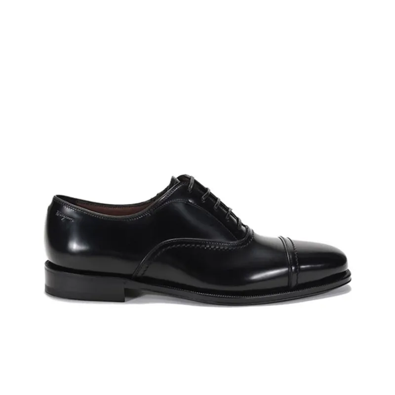 FERRAGAMO Seul Collection Cap Toe Oxford Leather Shoes Men's Black-1
