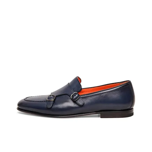 Santoni Double-buckle Leather Monk Shoes