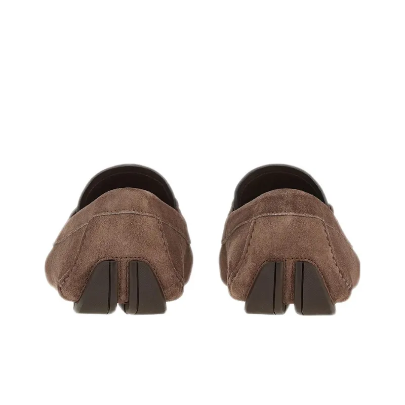 FERRAGAMO Gancini-plaque Suede Loafers-3