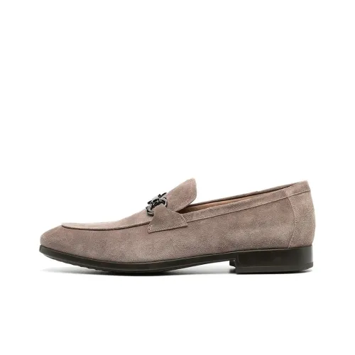Ferragamo Gancini Men's Casual Shoes Men Low-Top Light Gray