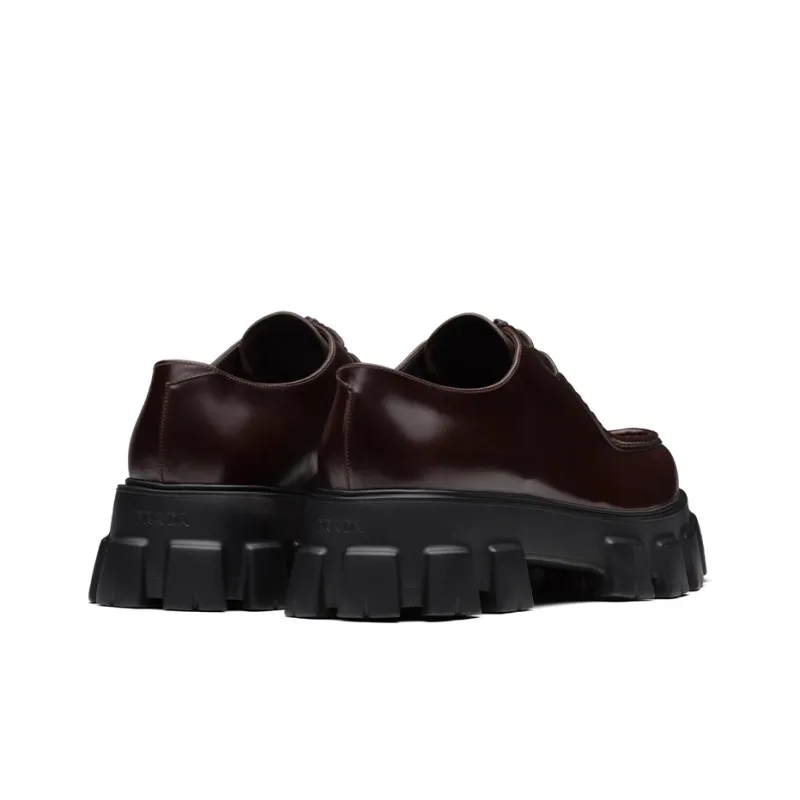 PRADA Monolith Men's Casual Shoes Men Low-Top Dark Brown-2