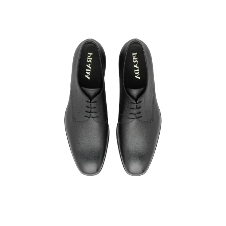 PRADA Saffiano Leather Derby Shoes-3
