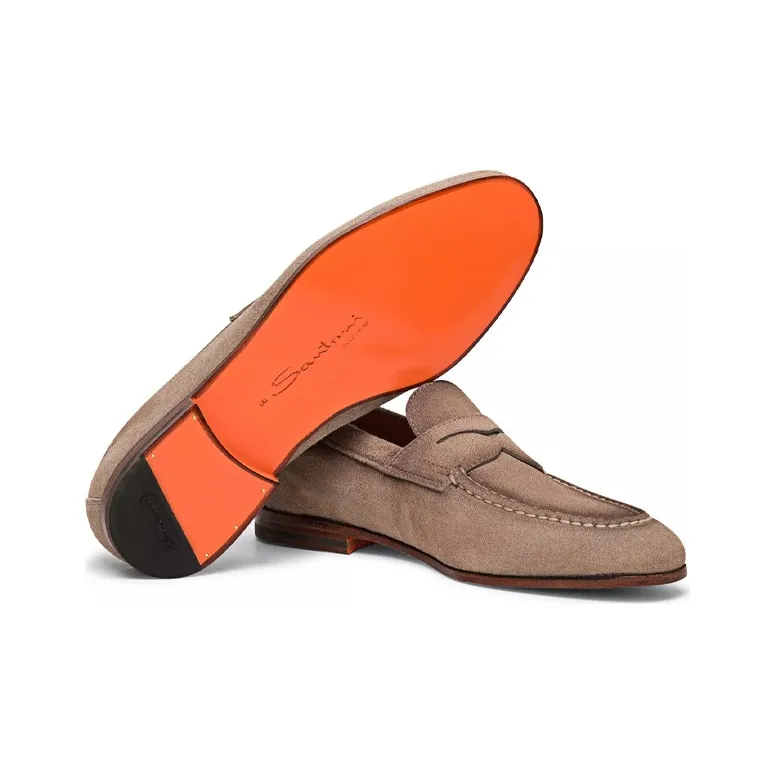 Santoni Suede Penny Loafers-4