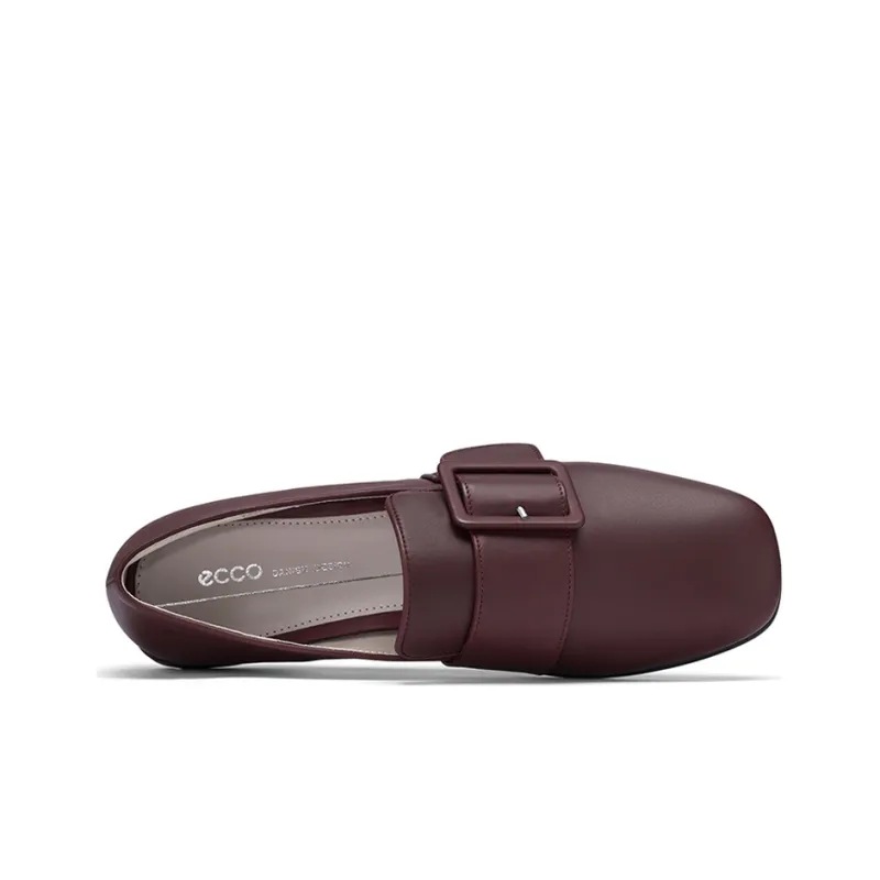 Ecco Annie Square Toe Collection Flat Shoes Women's Burgundy-5