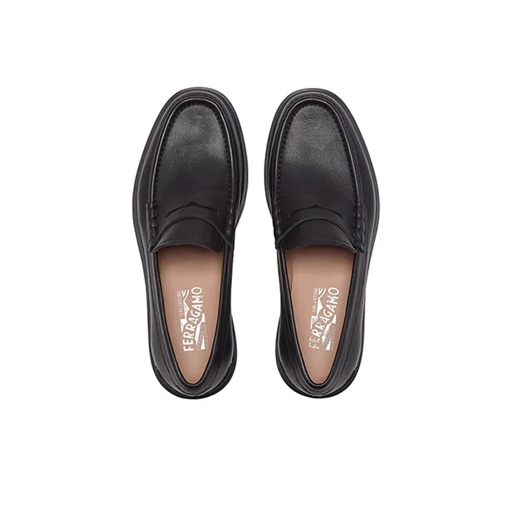 FERRAGAMO Leather Penny Loafers-3