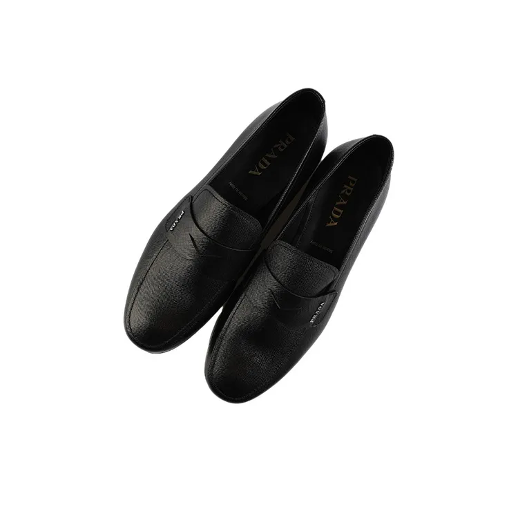 PRADA Saffiano Penny Loafers 'Black' Women's-2