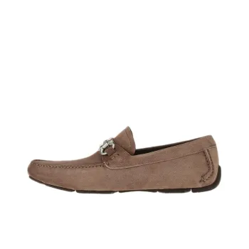 FERRAGAMO Gancini-plaque Suede Loafers