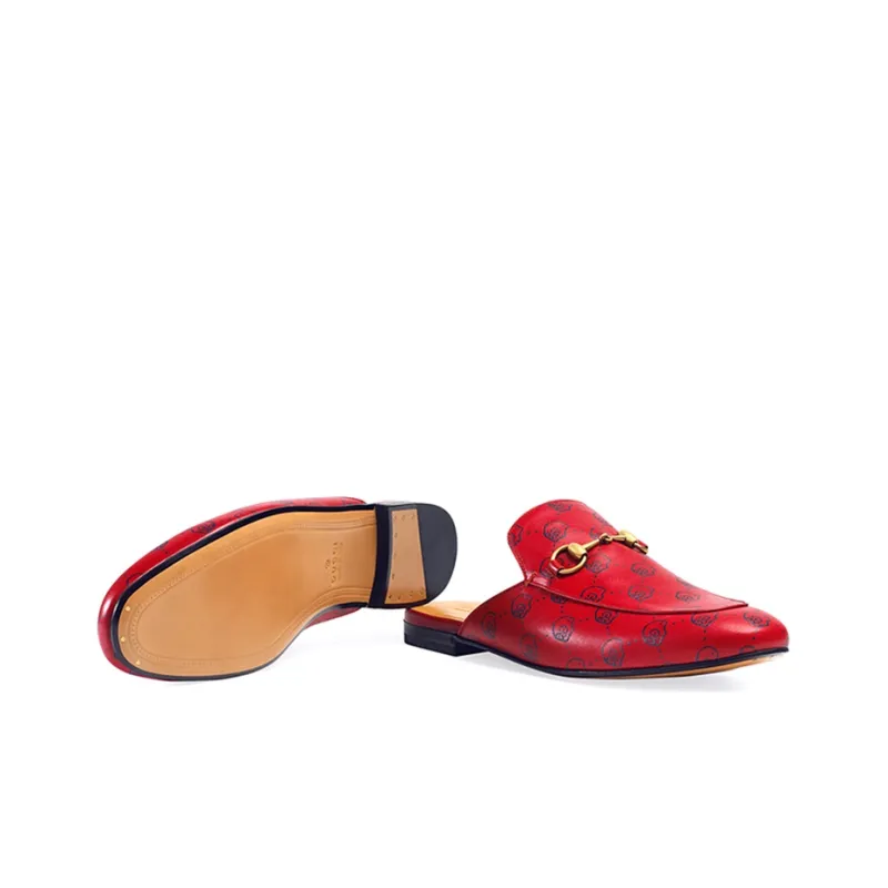 GUCCI Princetown Wrap-toe Slippers Men's Red-4
