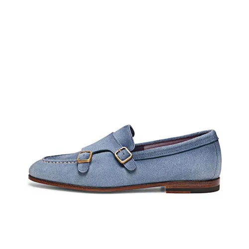 Santoni Double-buckle Suede Monk Shoes