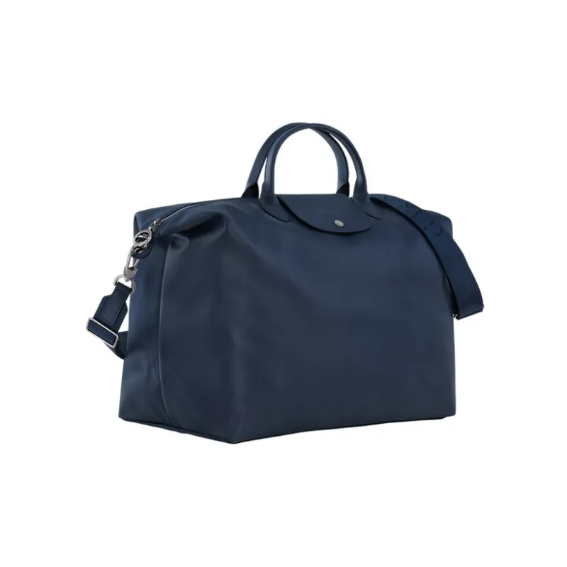 LONGCHAMP Le Pliage Xtra Cow Leather Dumpling Bag, Shoulder Bag, Crossbody Bag, Handbag, Travel Bag Trumpets Men's Blue-1