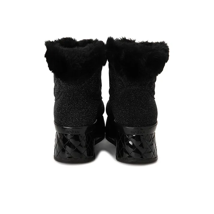 HOGAN H389 High-Top Platform Shoes Women's Follow Black-3