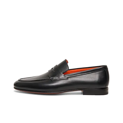 Santoni Leather Penny Loafers