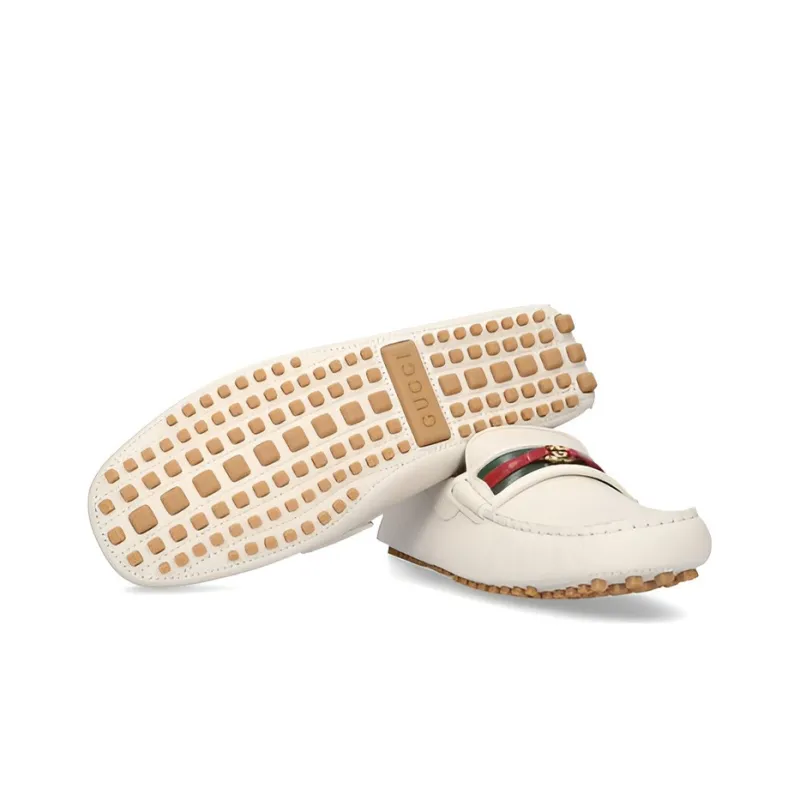 GUCCI Moccasins Casual Shoes Men's White-3