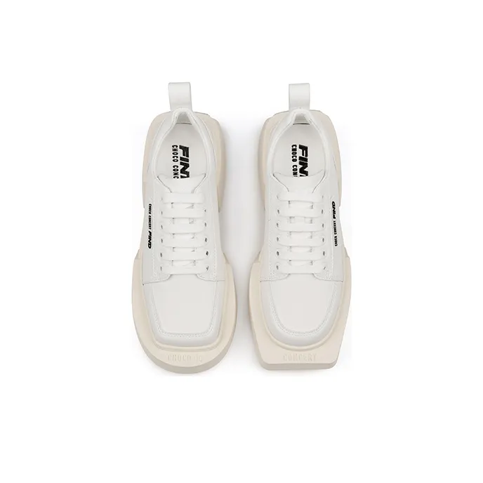CHOCO CONCERT FIND Low Top Platform Shoes Unisex Ecru-3