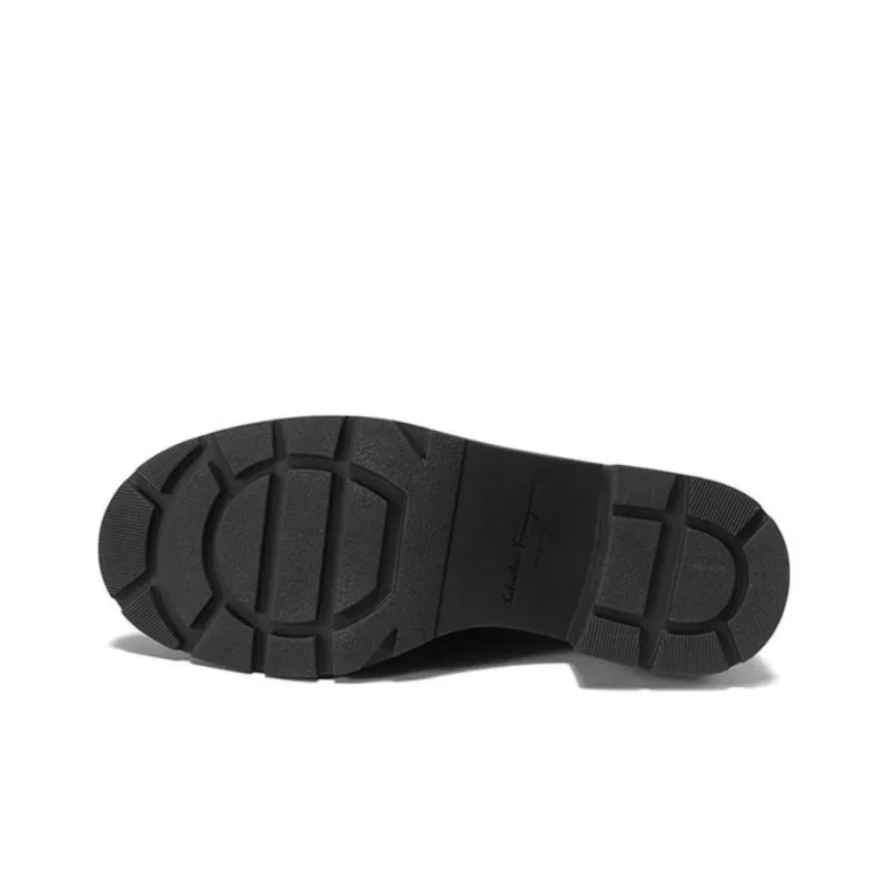 FERRAGAMO Vara Chain Leather 40mm Loafers-5