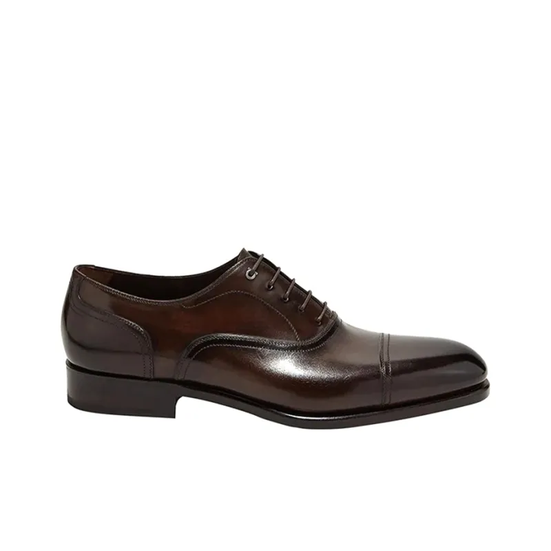FERRAGAMO Leather Shoes Men's Dark Brown-1