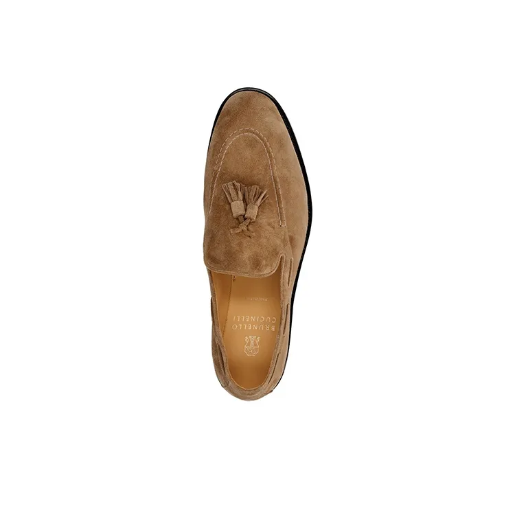 Brunello Cucinelli Slip On Almond Toe Tassel Loafers-3