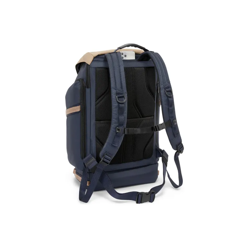 TUMI Nylon Backpack Men's Blue & Brown-4