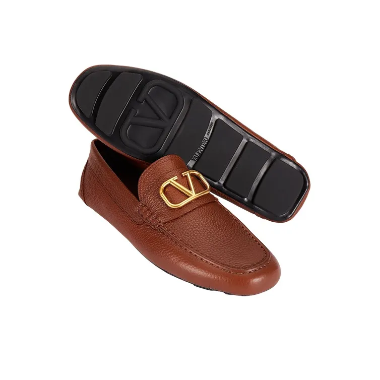Valentino Vlogo Loafers Men's Tan-4